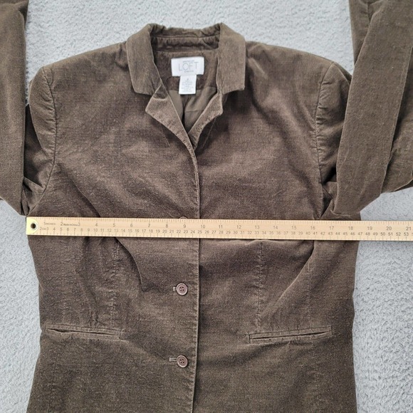 Ann Taylor Loft Stretch Jacket Womens 8 Brown‎ Buttons Long Sleeve - Picture 13 of 14